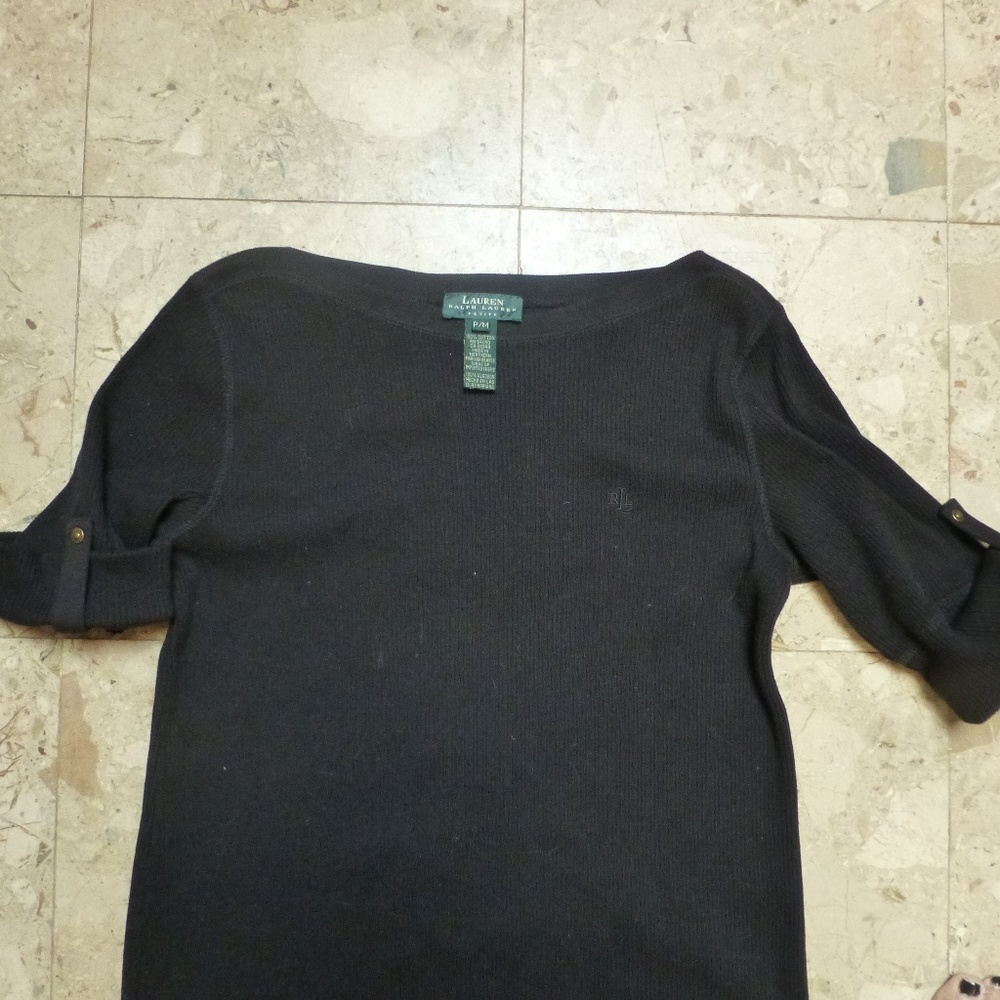 ralph lauren black travel maxi dress petite med